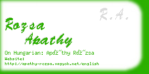 rozsa apathy business card